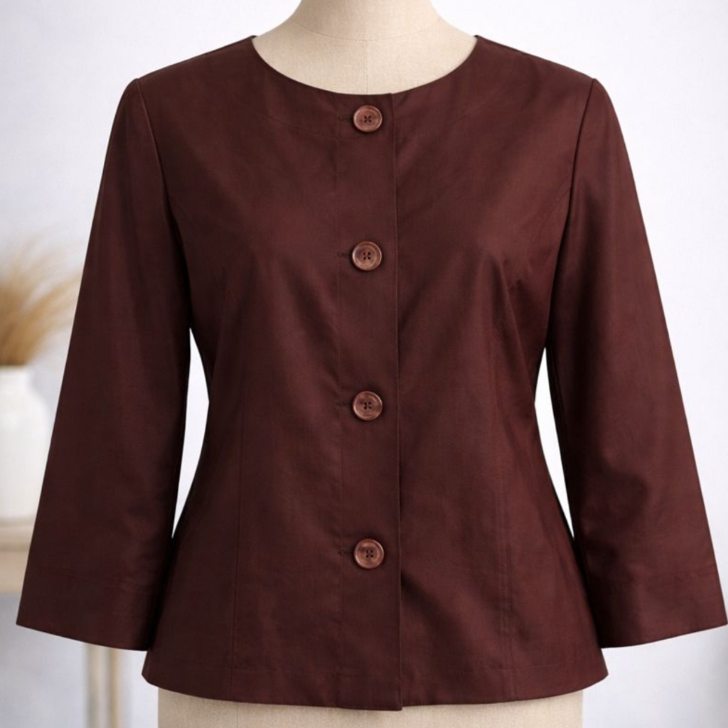 Coldwater Creek Silk Button-Front Jacket / Blouse Size 10